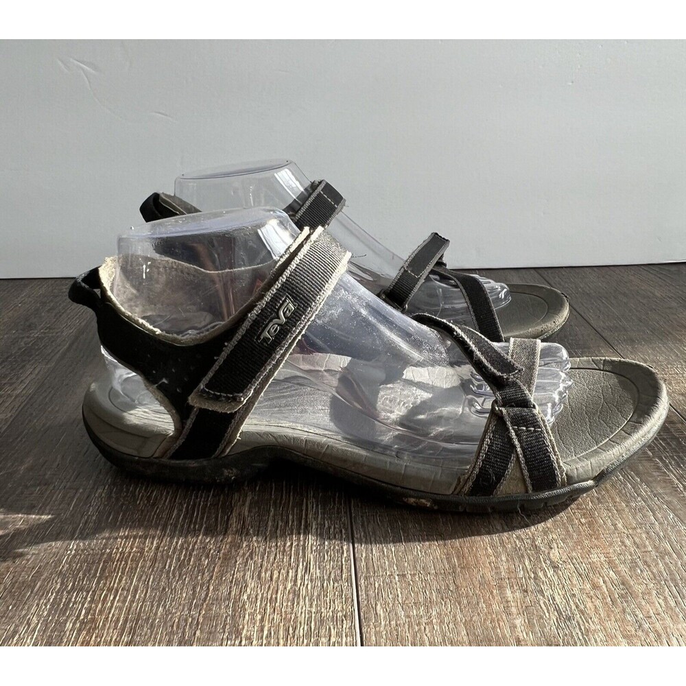 Teva Verra Women's Strappy Sandals Size 9 Black Gray Nylon Water Hiking Shoes